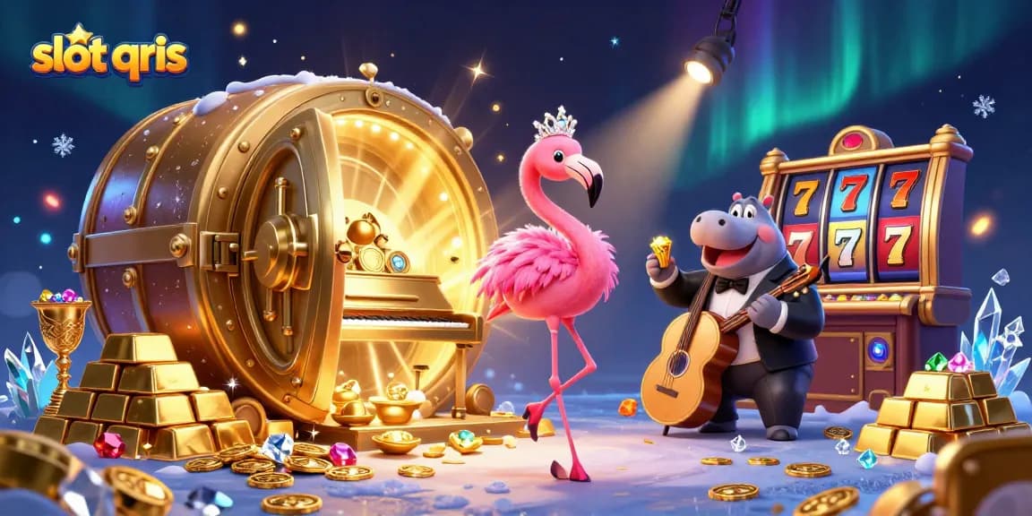 Spin the reels with slot qris, featuring vibrant casino characters and sparkling treasures.
