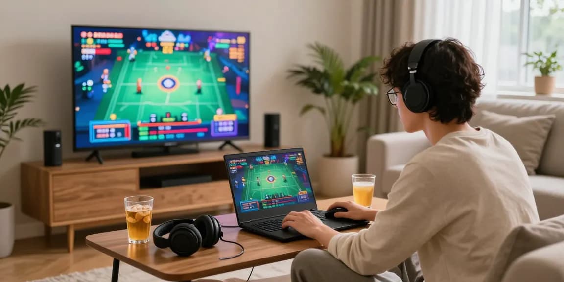 Engaged player at credit card casinos UK enjoying online gaming experience with cozy ambiance.