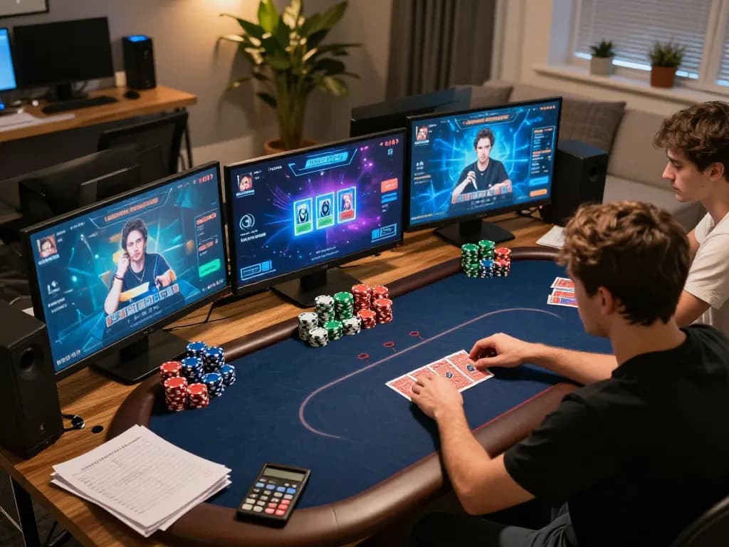 Players actively strategizing in an engaging XX88 online poker game setup