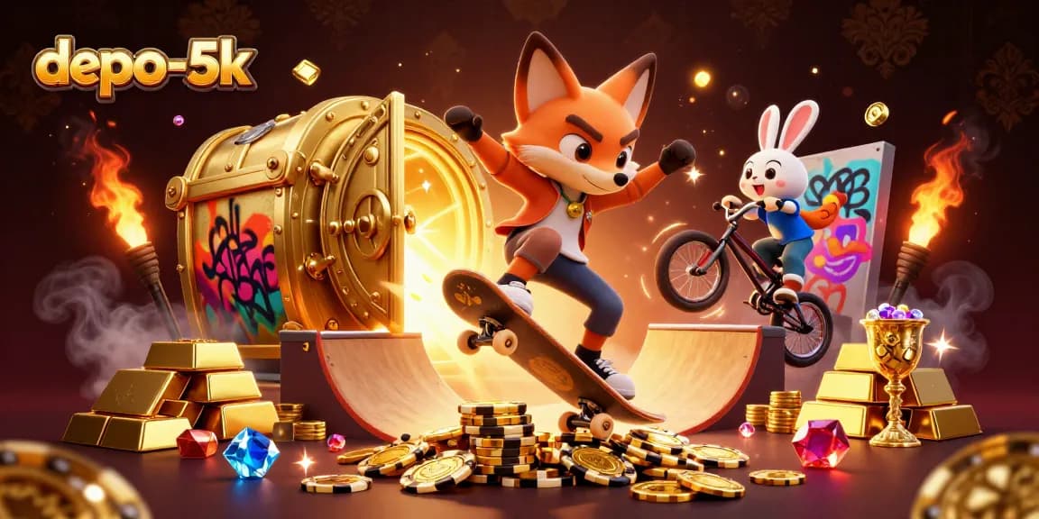 Experience thrilling wins with depo-5k as our 3D fox and rabbit showcase exciting slot action.