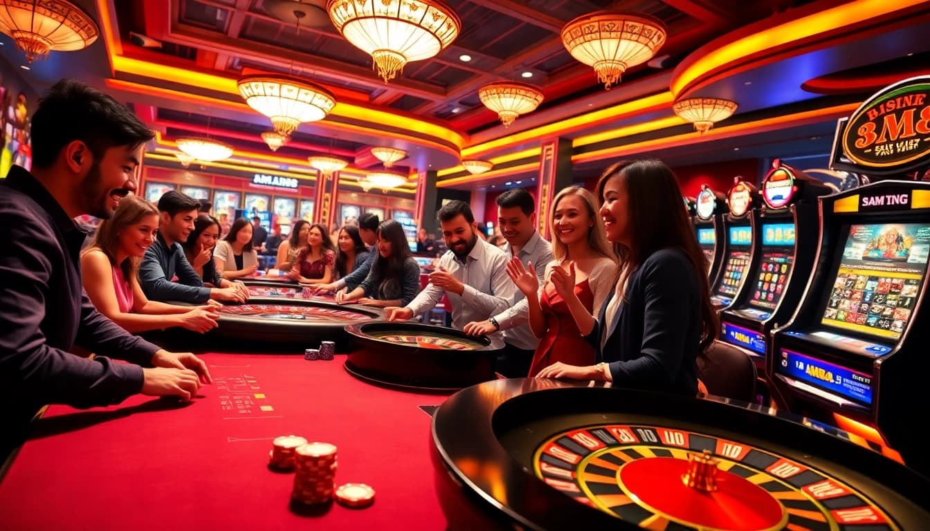 Experience the thrill of MM 88 casino games with vibrant tables, chips, and slot machines.