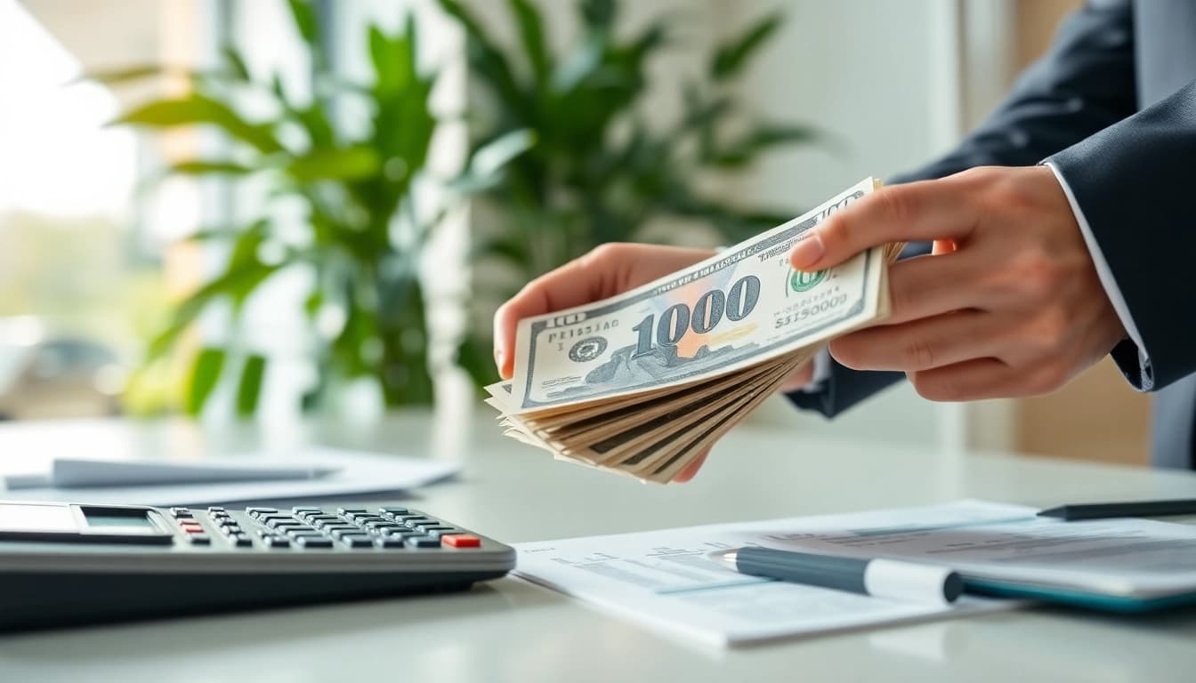 Proses deposit 1k uang tunai di bank dengan petugas bank yang profesional.