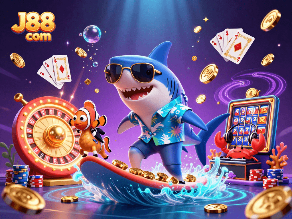 Engage with J88 com for thrilling casino adventures with vibrant characters and sparkling game elements.