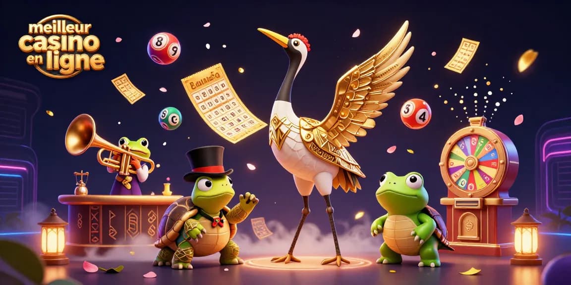 Profitez des meilleures opportunités de jeux au meilleur casino en ligne avec une scène dynamique et colorée.