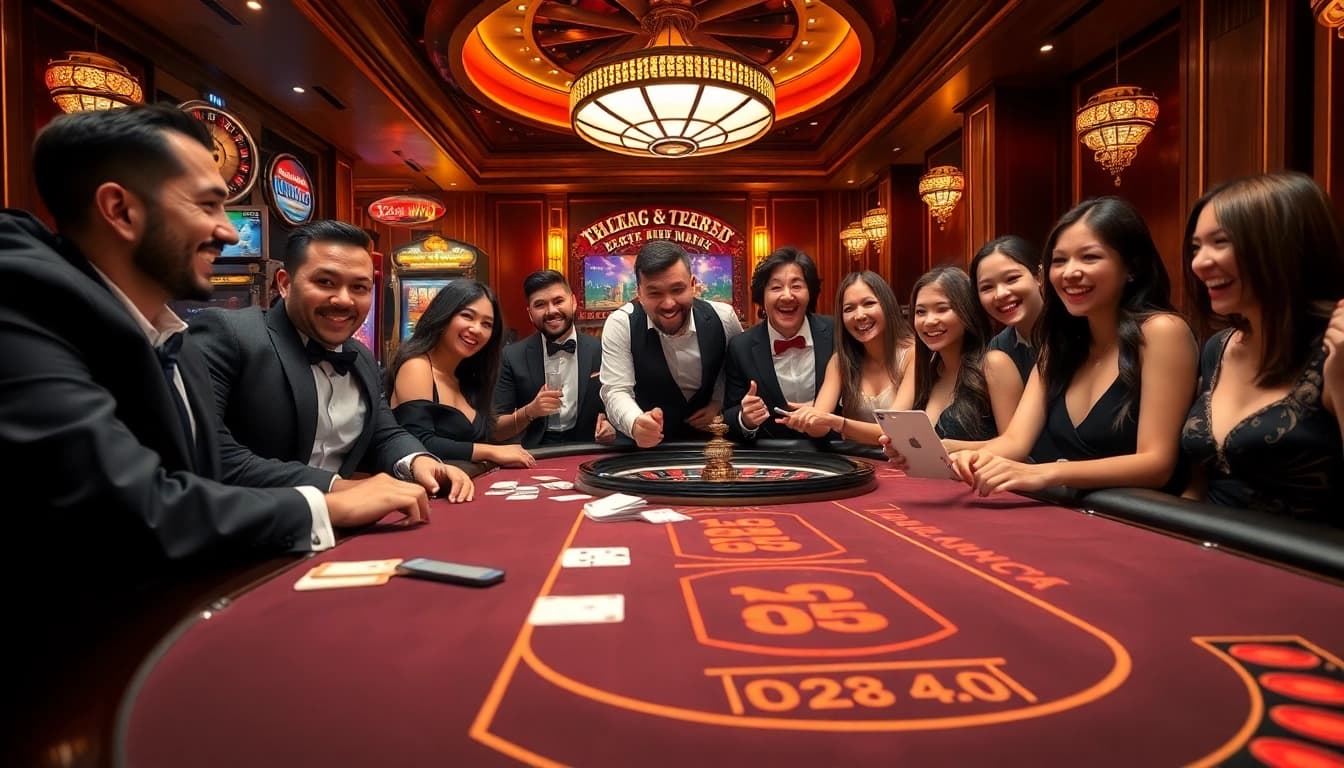 Experience the thrilling gameplay at nhà cái 88vv, featuring dynamic casino elements like roulette and vibrant slot machines.