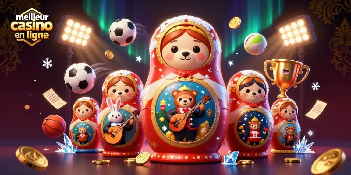 Écrivez sur le meilleur casino en ligne avec une scène festive de jeux et de récompenses.