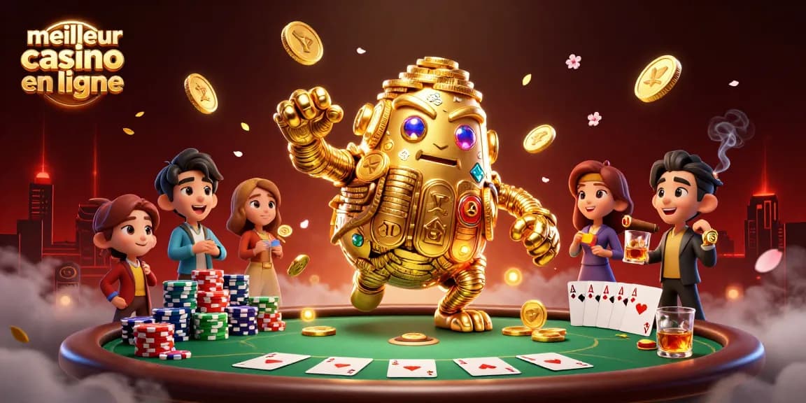Découvrez le meilleur casino en ligne avec une illustration dynamique de jeu et de stratégie.