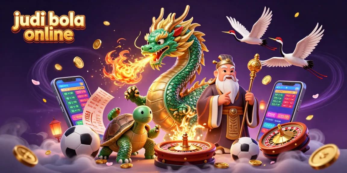 Experience thrilling judi bola online action with vibrant dragons and betting elements.