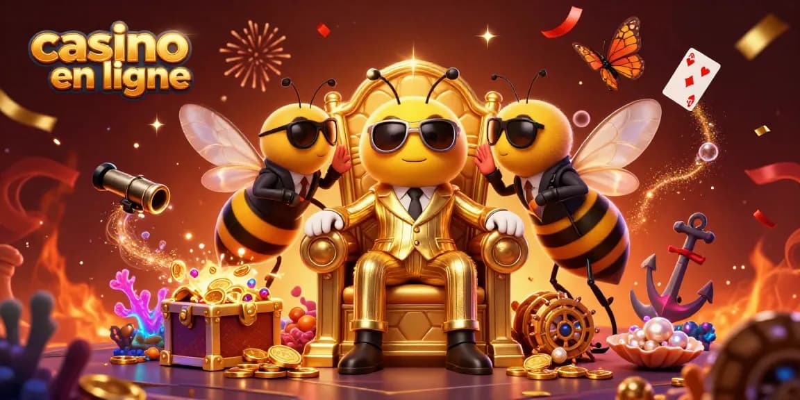 Venez découvrir les jeux passionnants d'un casino en ligne aux côtés d'un chef d'abeilles et ses gardes.