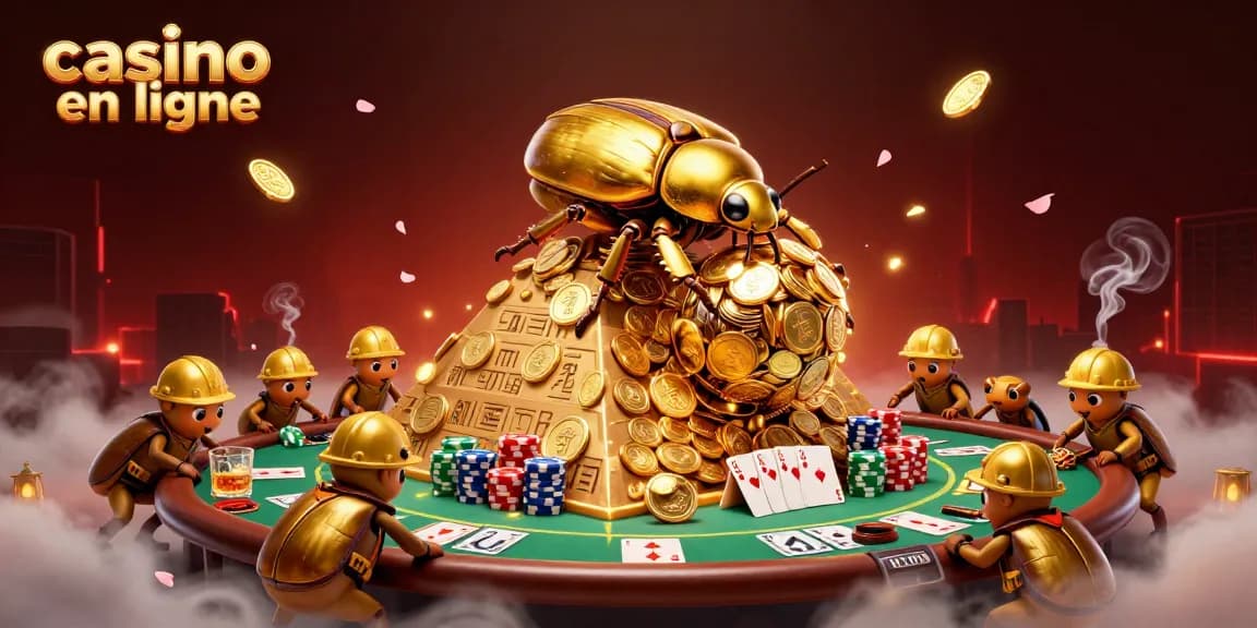 Gagnez au casino en ligne avec un décor captivant de caractères de casino et de jetons