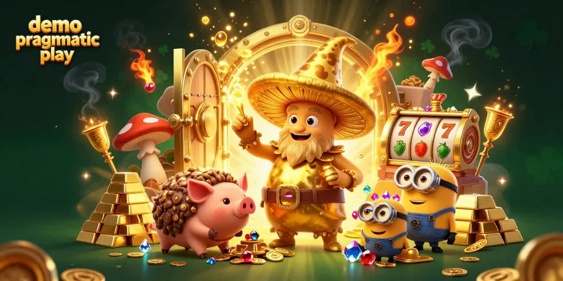 Experience the joy of demo pragmatic play with dynamic slot games and magical treasures in a vibrant casino scene.