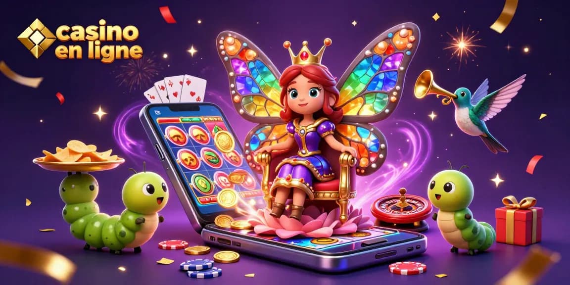Jouez dans un casino en ligne vibrant avec des personnages colorés et des jeux de casino animés.