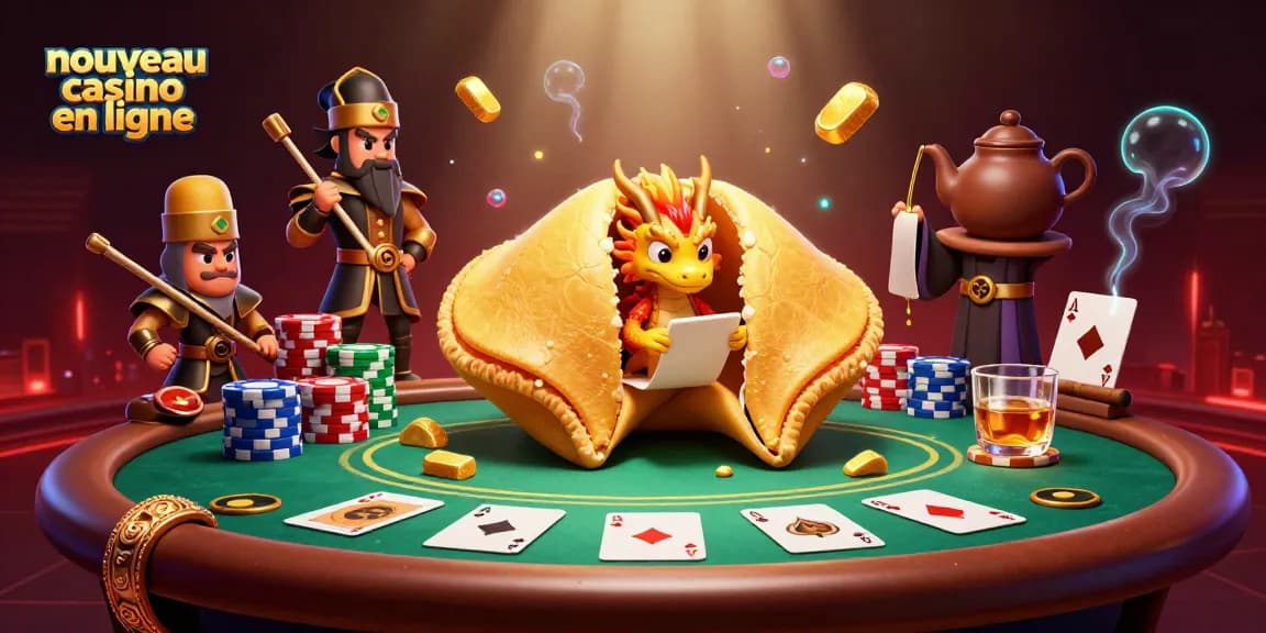 Découvrez un nouveau casino en ligne avec des éléments de poker, dragons, et un cookie fortune en 3D.