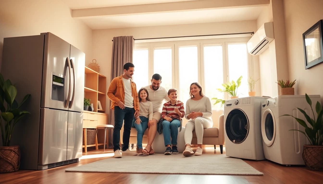 Understand home systems and appliance protection through a family gathering showcasing reliable appliances.