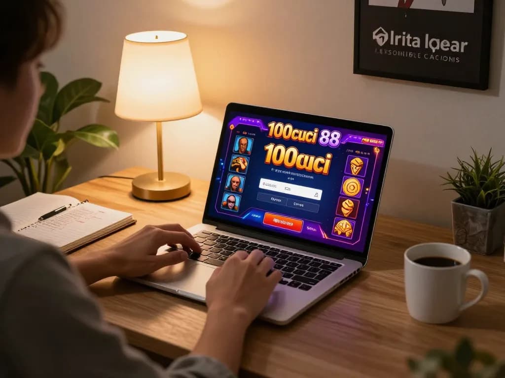 Melibatkan diri dalam permainan dalam talian yang menunjukkan 100cuci 88 login pada papan pemuka kasino yang berwarna-warni, menonjolkan antara muka yang mesra pengguna.