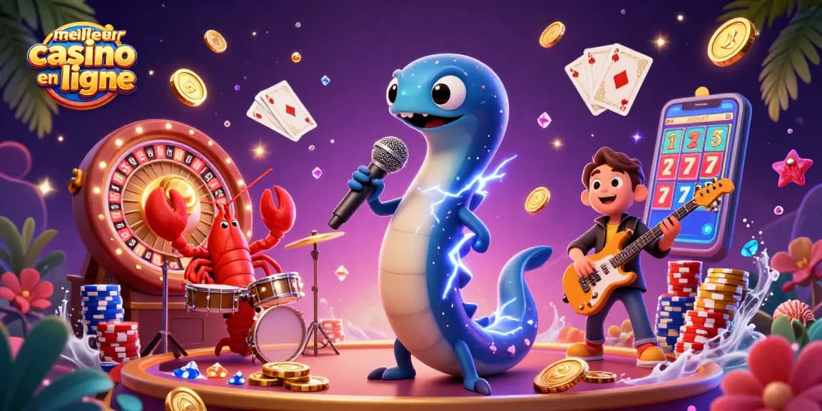 Profitez d'une performance animée au meilleur casino en ligne avec un anguille DJ et ses amis sous-marins
