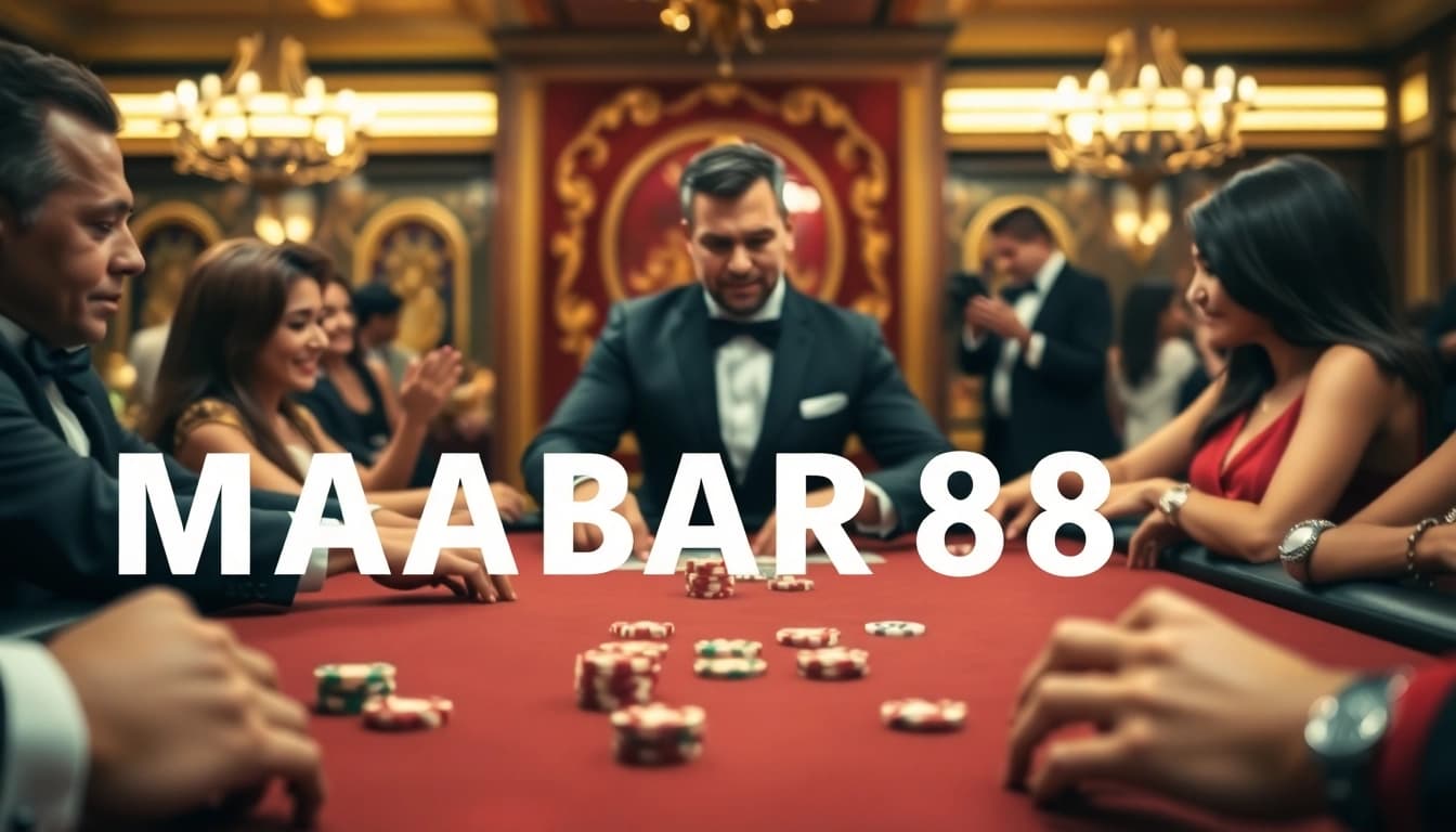 Menang dalam permainan MABAR88 Deposit dengan kartu poker dan pemain bersemangat.
