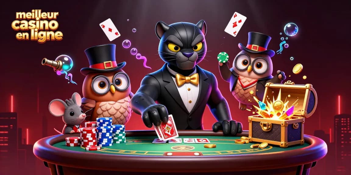 Gagnez gros au meilleur casino en ligne avec des personnages animés et une ambiance de poker vibrant.