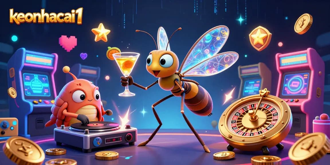 Engage with keonhacai1's lively 3D animated scene showcasing extraordinary casino elements and characters.