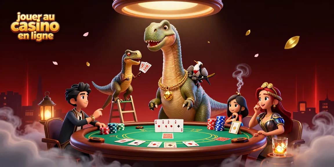 Jouer au casino en ligne avec un brontosaurus et un raptor dans une scène animée pleine d'énergie.