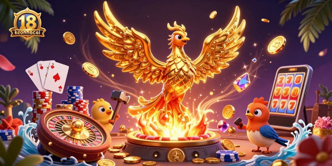 Experience excitement with keonhacai 18 as molten gold transforms into wealth in this vivid casino scene.