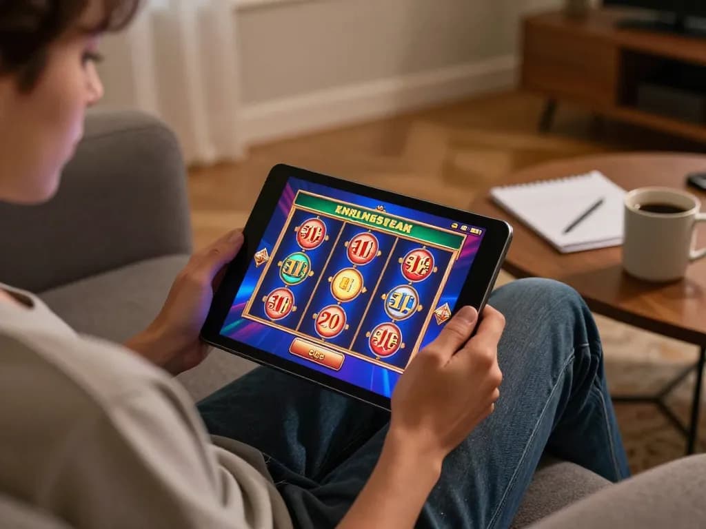 Engaging in online gaming at home with casino esteri che accettano italiani on a tablet for fun.