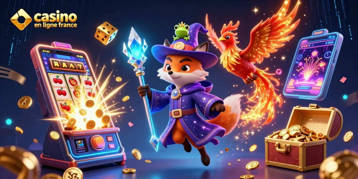 Jouer au casino en ligne France avec un renard magique et un phénix flamboyant.