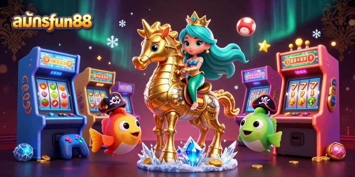 ชวนสมัครfun88 กับภาพการ์ตูนน่ารักในคาสิโน มีเกมและปลาหลากสี