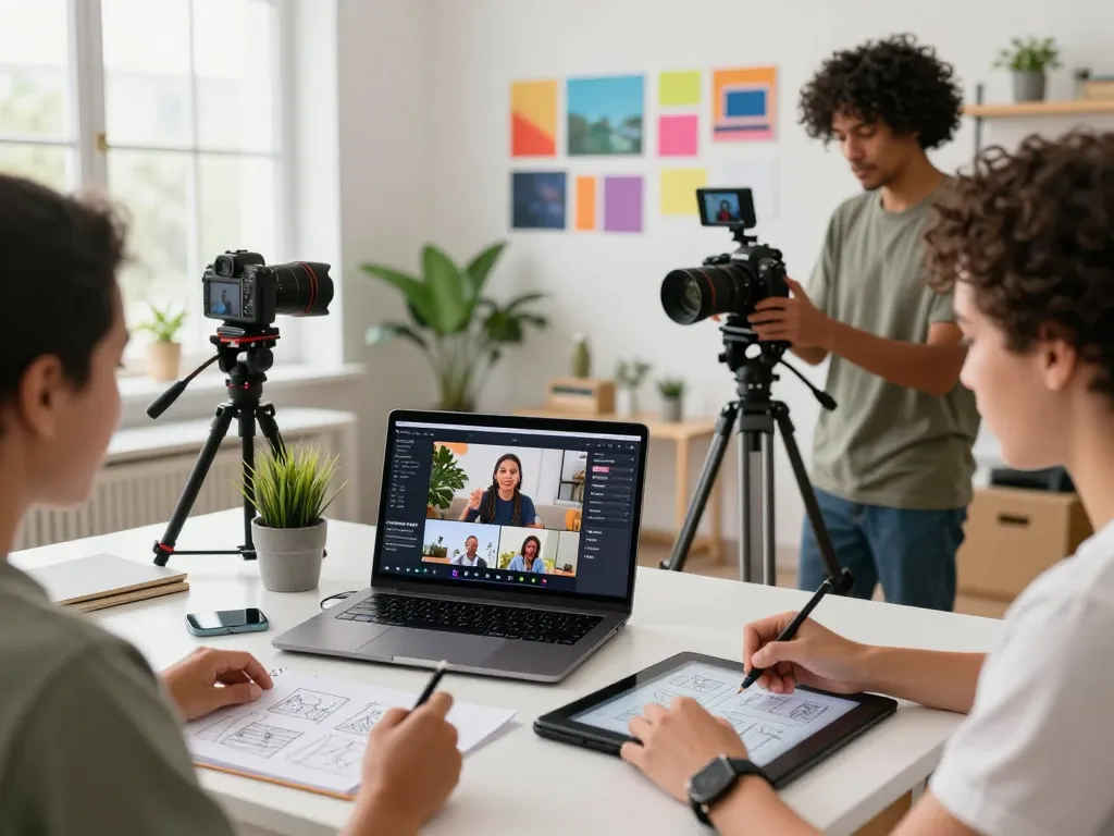 Creating AI videos with Seedance 2.0 in a collaborative, modern workspace.