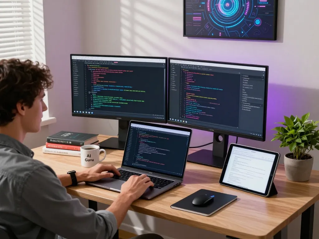OpenClaw AI deployment in a modern home workspace with tech elements.