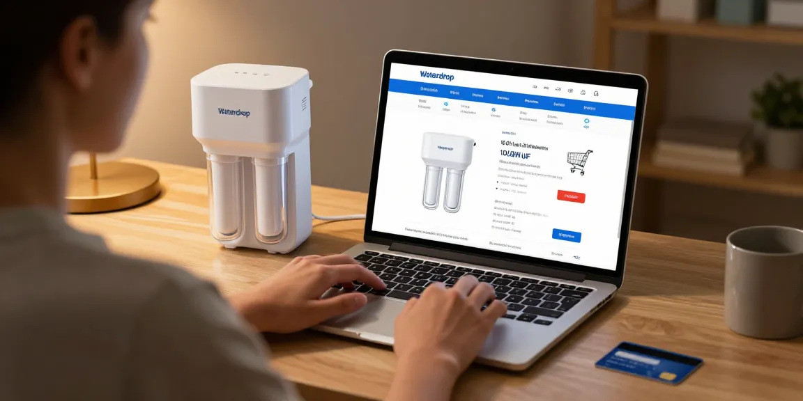Waterdrop 10UBW-UF 0.01 μm Ultra Filtration Under Sink Water Filter System on an e-commerce platform for online shopping.