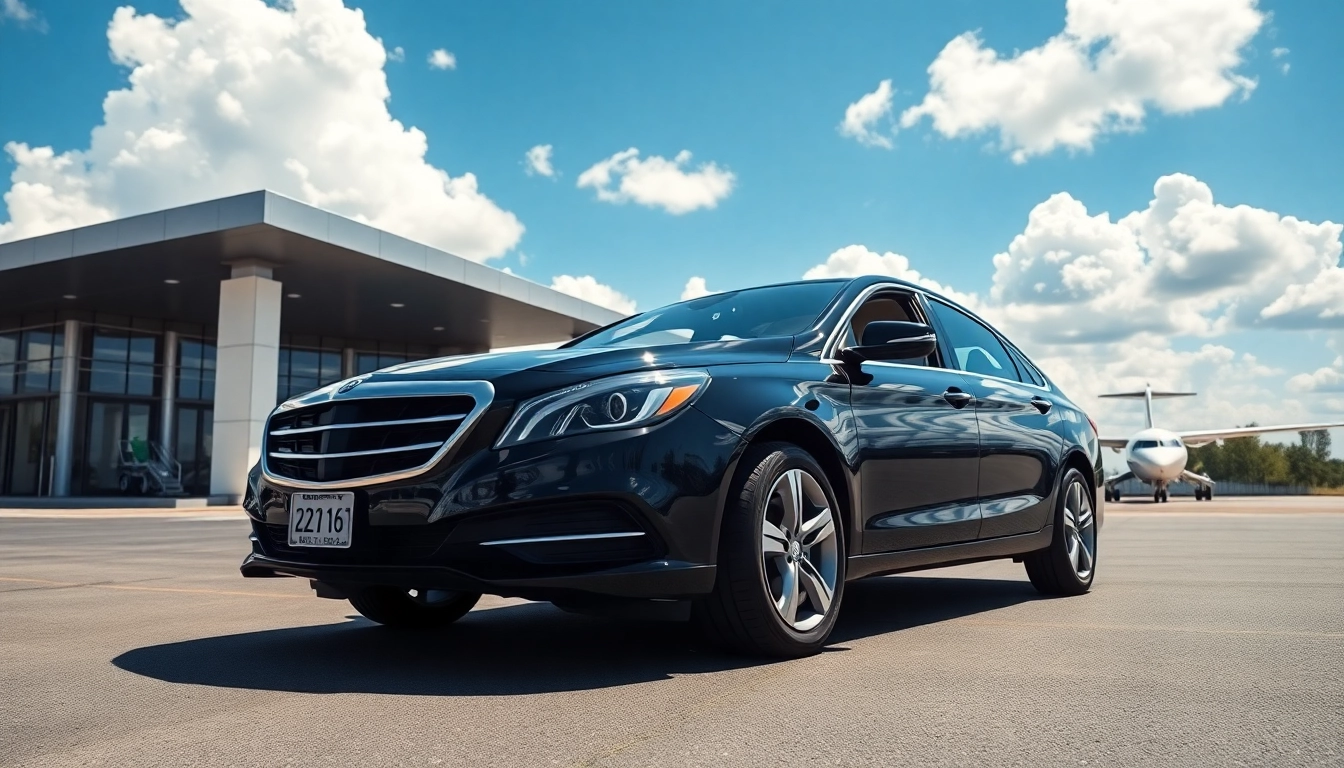 Experience seamless Private Airport Transfers with a professional chauffeur at a luxury airport terminal.