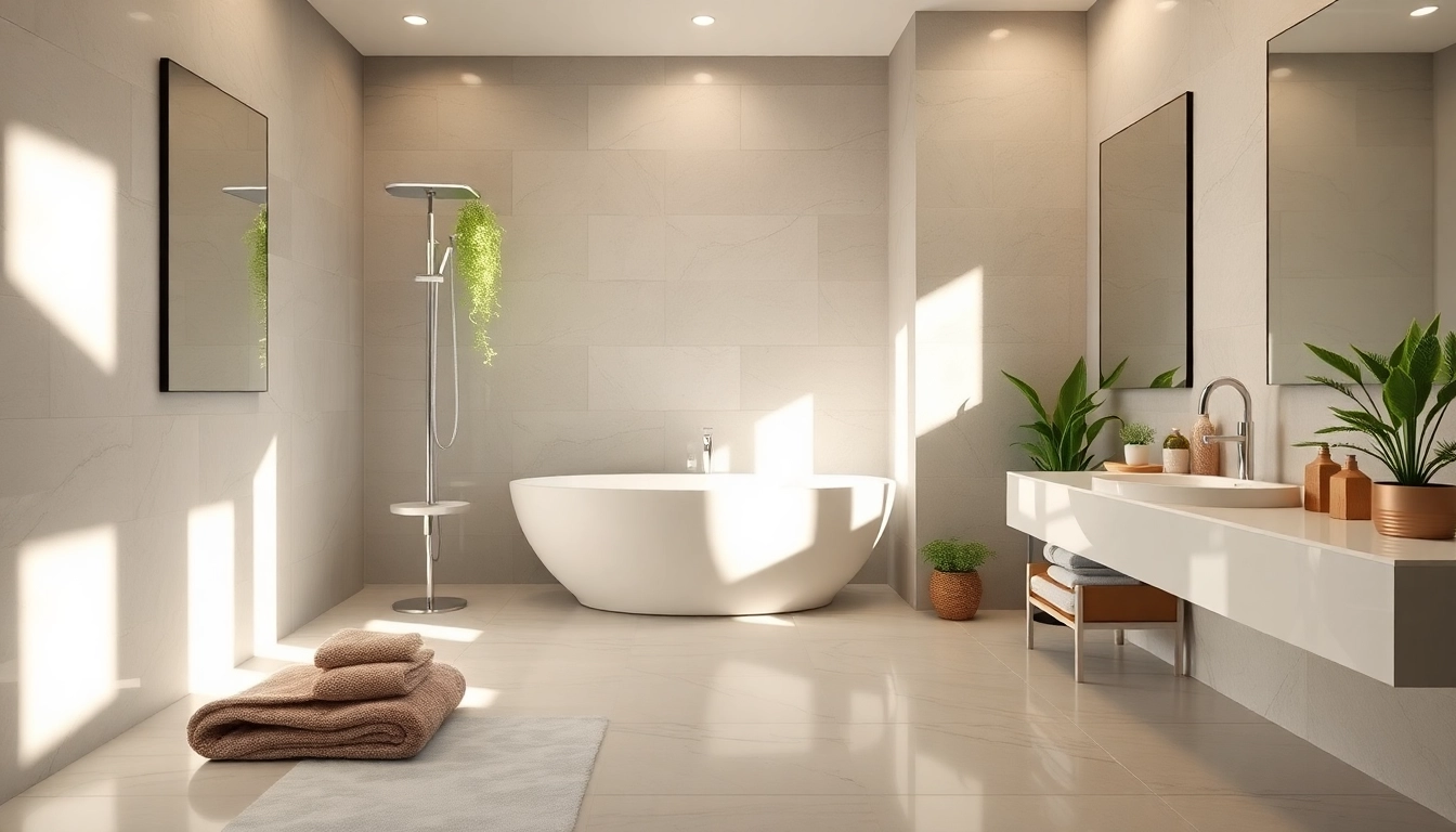 Transforming bathroom renovations near me into a stunning oasis with modern fixtures and natural light.