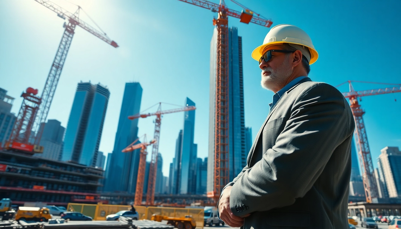 Manhattan Construction Manager coordinating activities at a major construction site in New York.