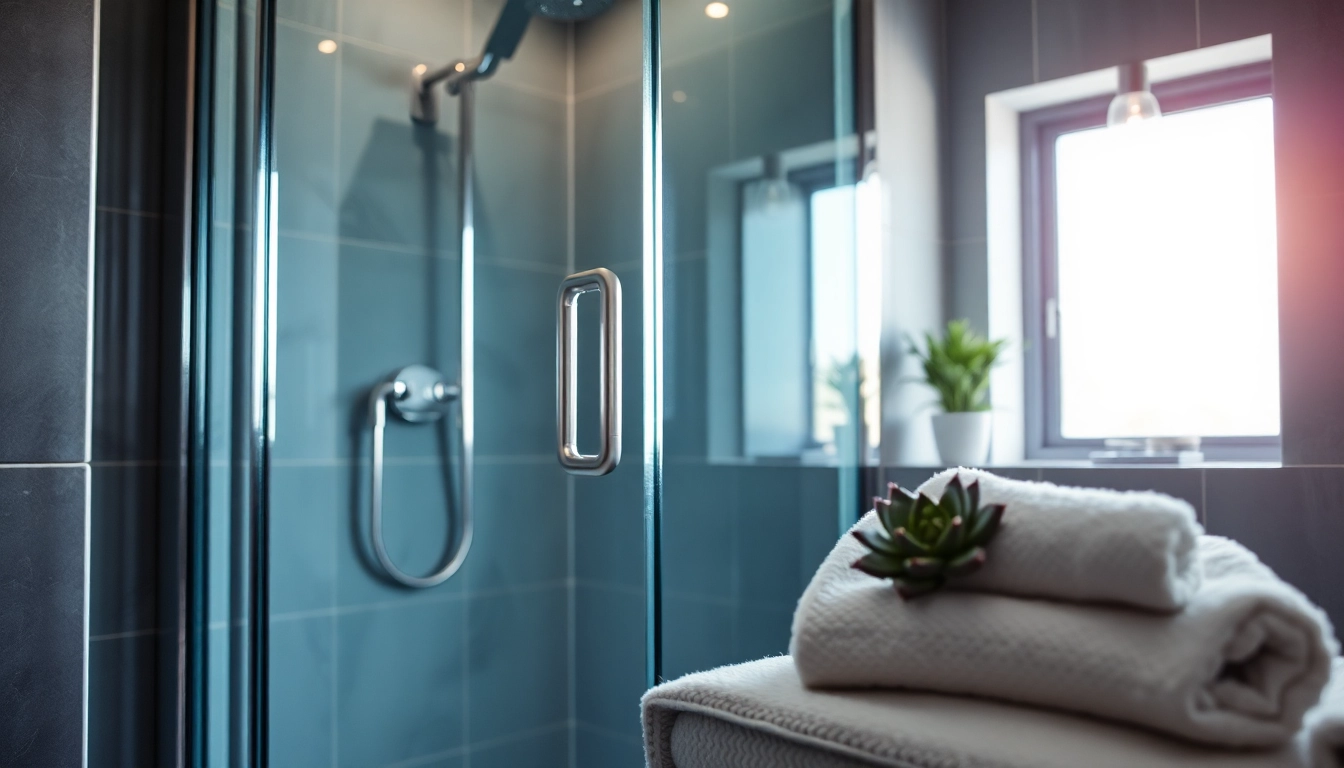 Showcasing a stylish shower screen door in a modern bathroom with elegant glass and metal accents.