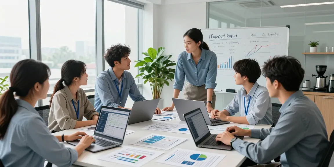 Collaborative team discussing london business IT support solutions in a modern office.