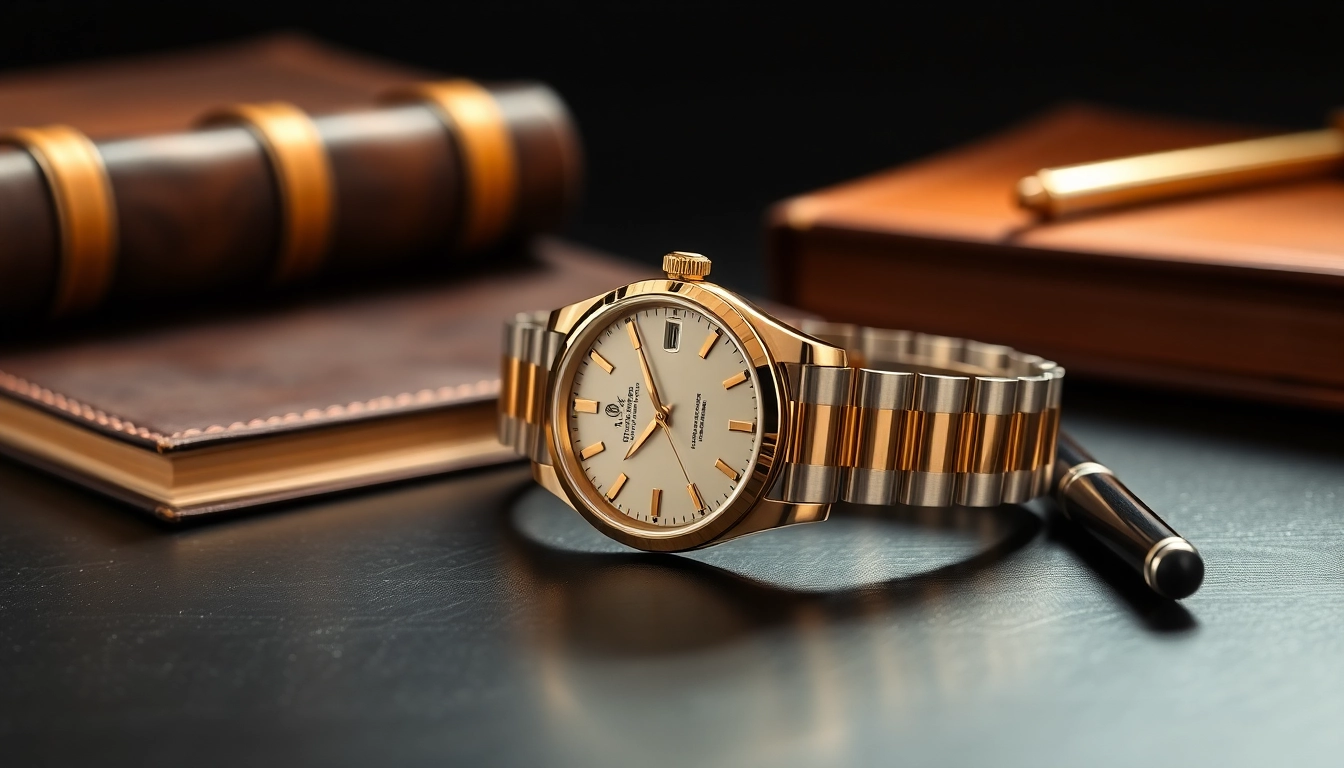 Admiring a luxurious rolex replica showcasing intricate details and craftsmanship.