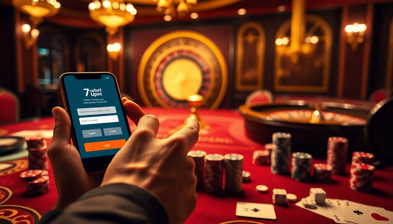 Engage in thrilling online gambling with a smooth 7upbet login experience among vibrant casino elements.