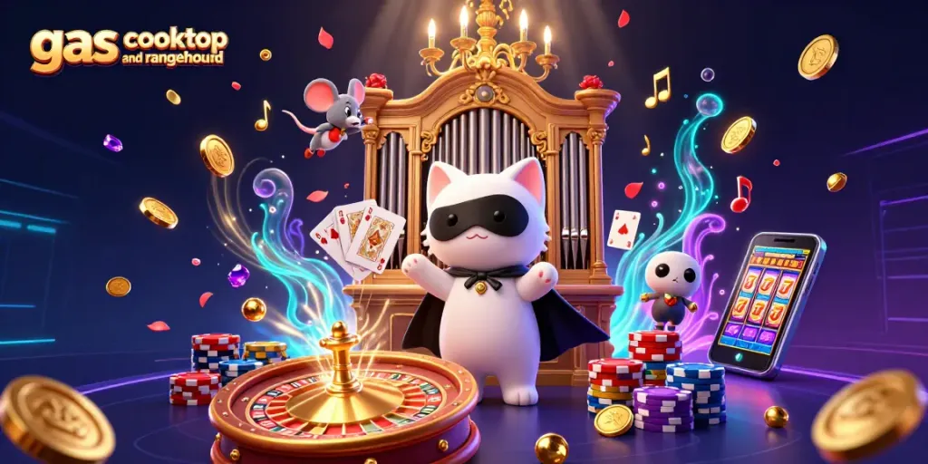 Spin the reels on a fabulous gas cooktop and rangehood themed casino adventure with bright colors and action!