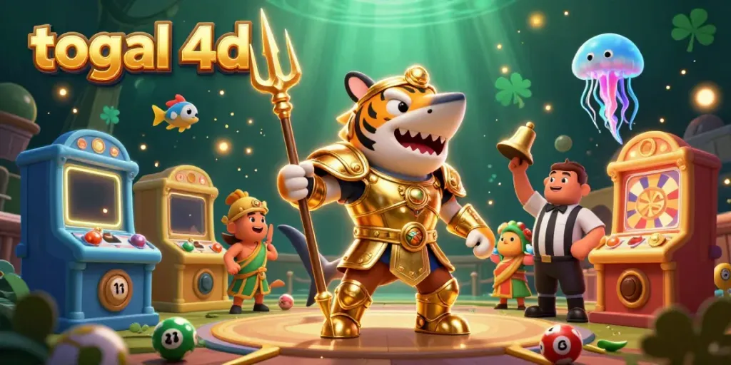 Experience togel 4d excitement with dynamic underwater gaming featuring vibrant characters and colorful lottery elements.