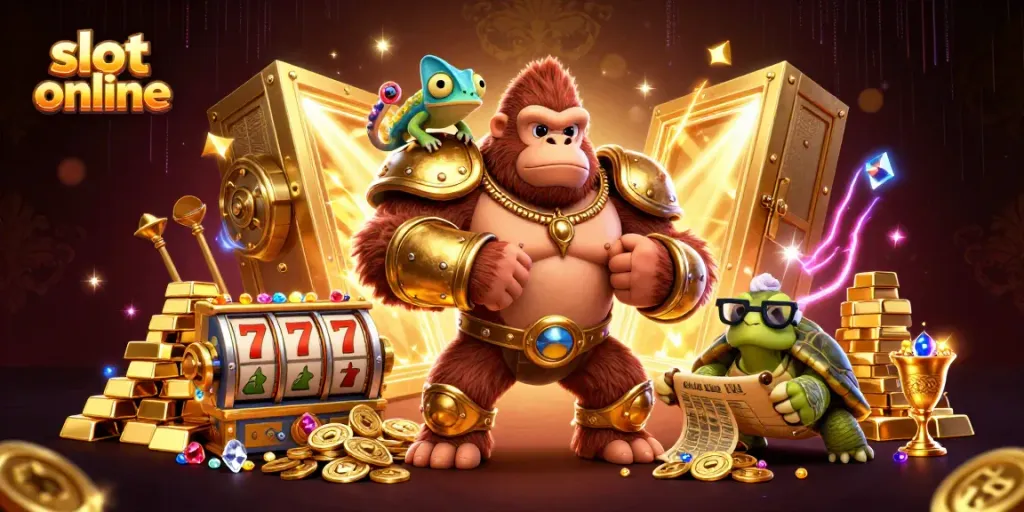 Experience excitement with the slot online game featuring unique characters in a vibrant 3D illustration.