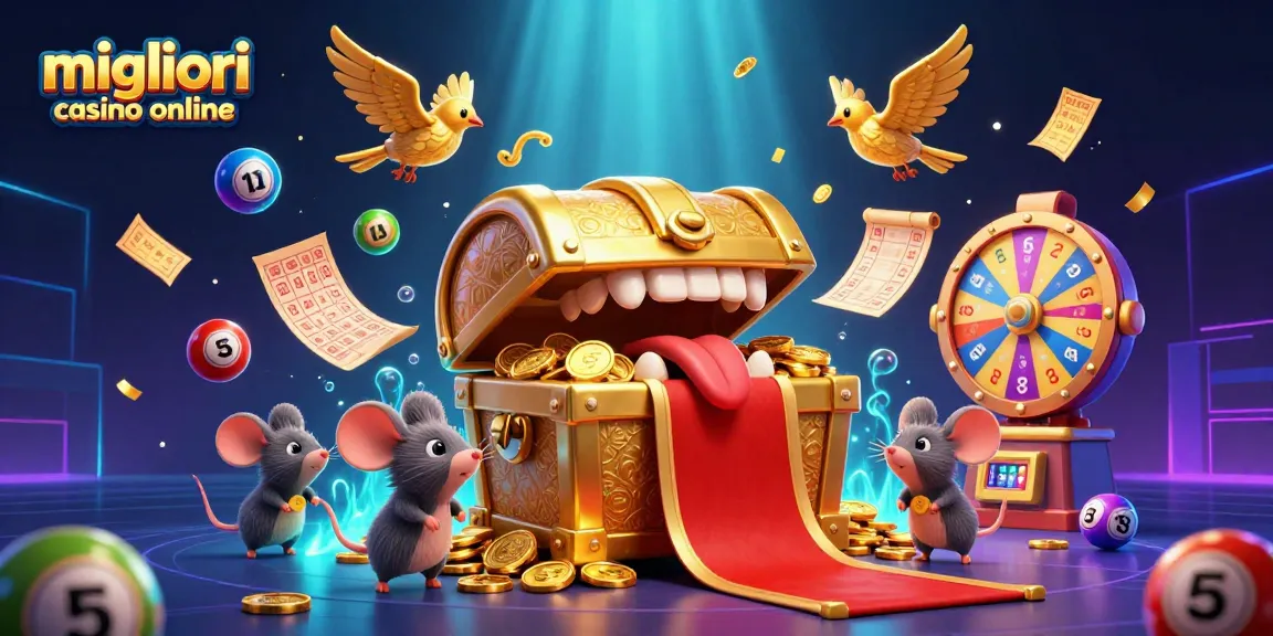 Scopri i migliori casino online con questo vivace design 3D colorato di giochi e ricchezze.