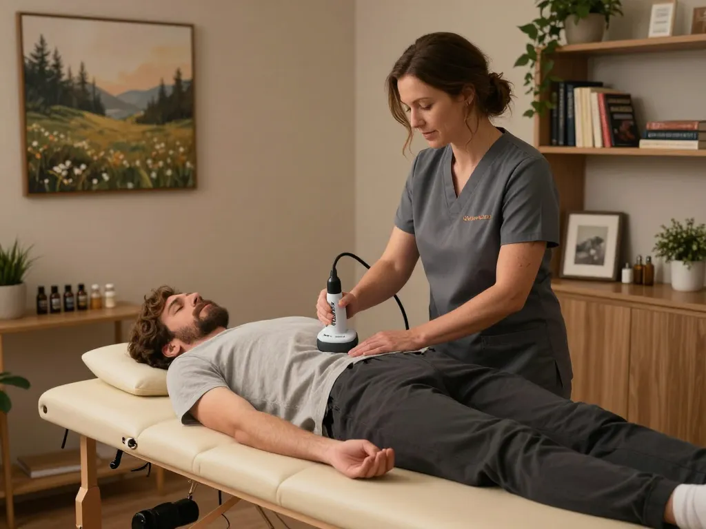 Chiropractic adjustment session at Synaptic Chiropractic of Westbrook Maine with Dr. Andrea Smith