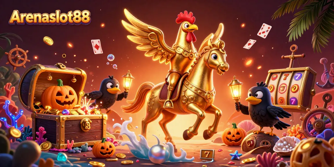 Arenaslot88 showcases a vibrant gaming world filled with golden treasures and exciting wins.