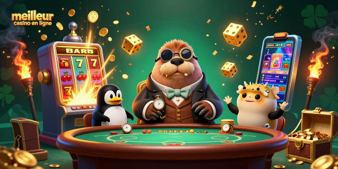 Le meilleur casino en ligne avec un phare brillant autour d'une scène de poker animée sous-marine.