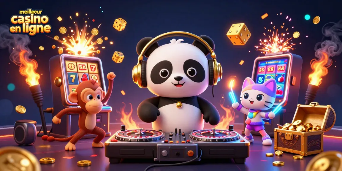Le meilleur casino en ligne propose des jeux avec des personnages animés comme un panda DJ et un singe dansant.