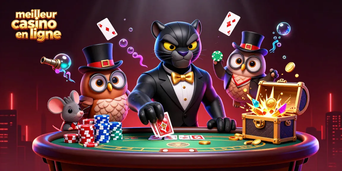 Gagnez gros au meilleur casino en ligne avec des personnages animés et une ambiance de poker vibrant.