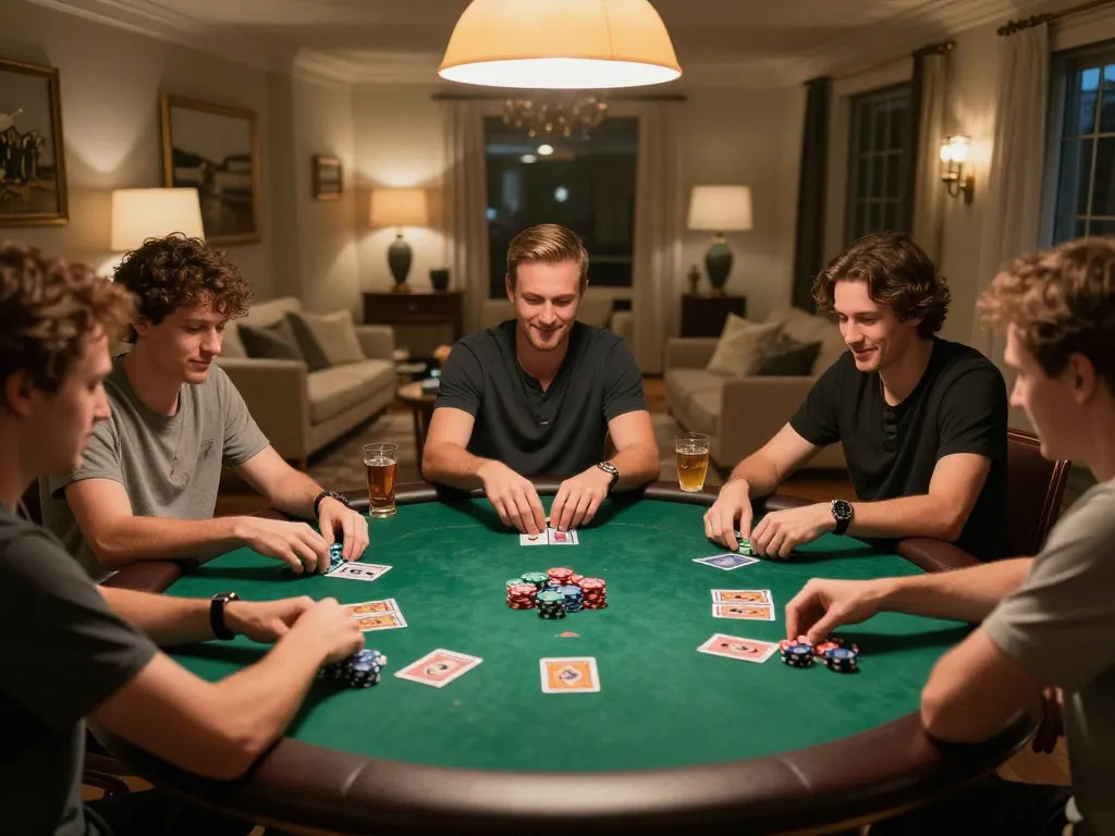 Join the action with nhà cái 388bet in a lively poker night, showcasing strategic gameplay amidst friends and snacks