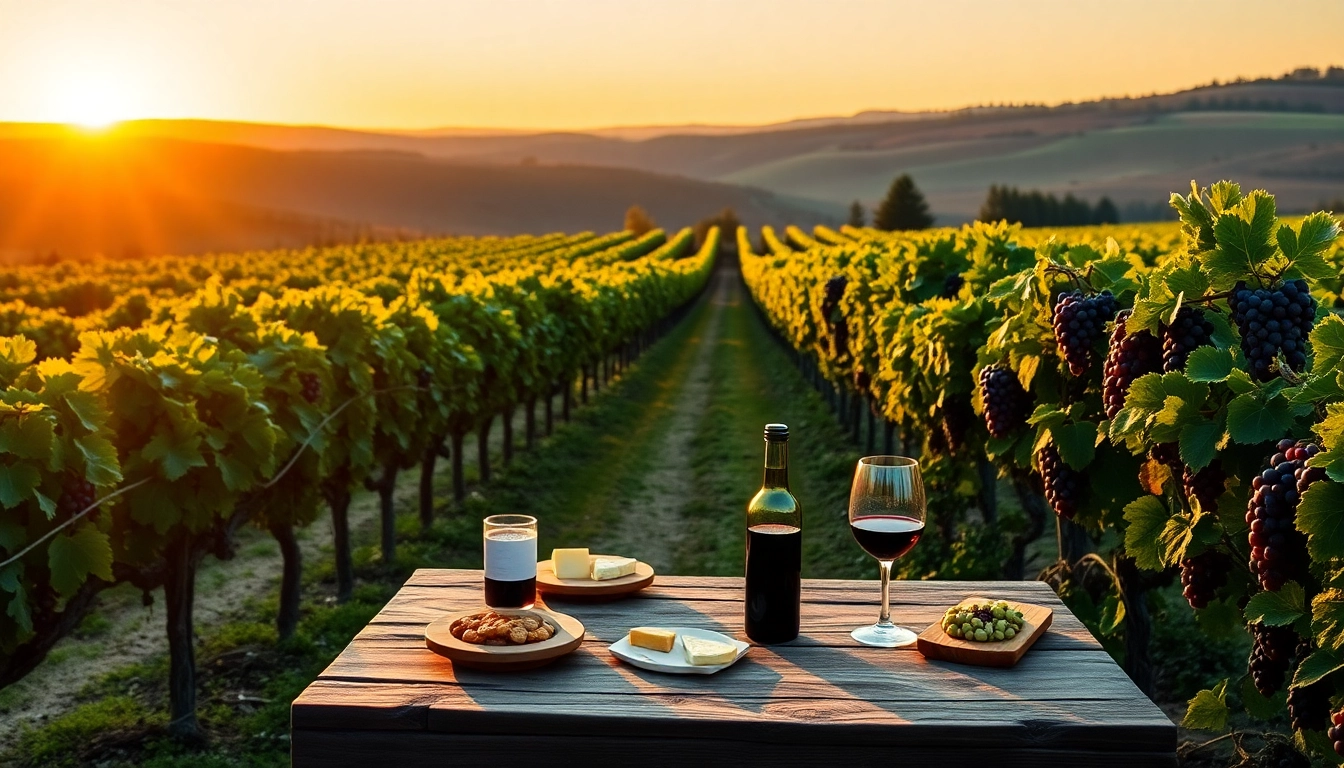 Experience winery membership through a beautiful vineyard scene showcasing wine, grapes, and a rustic setting.