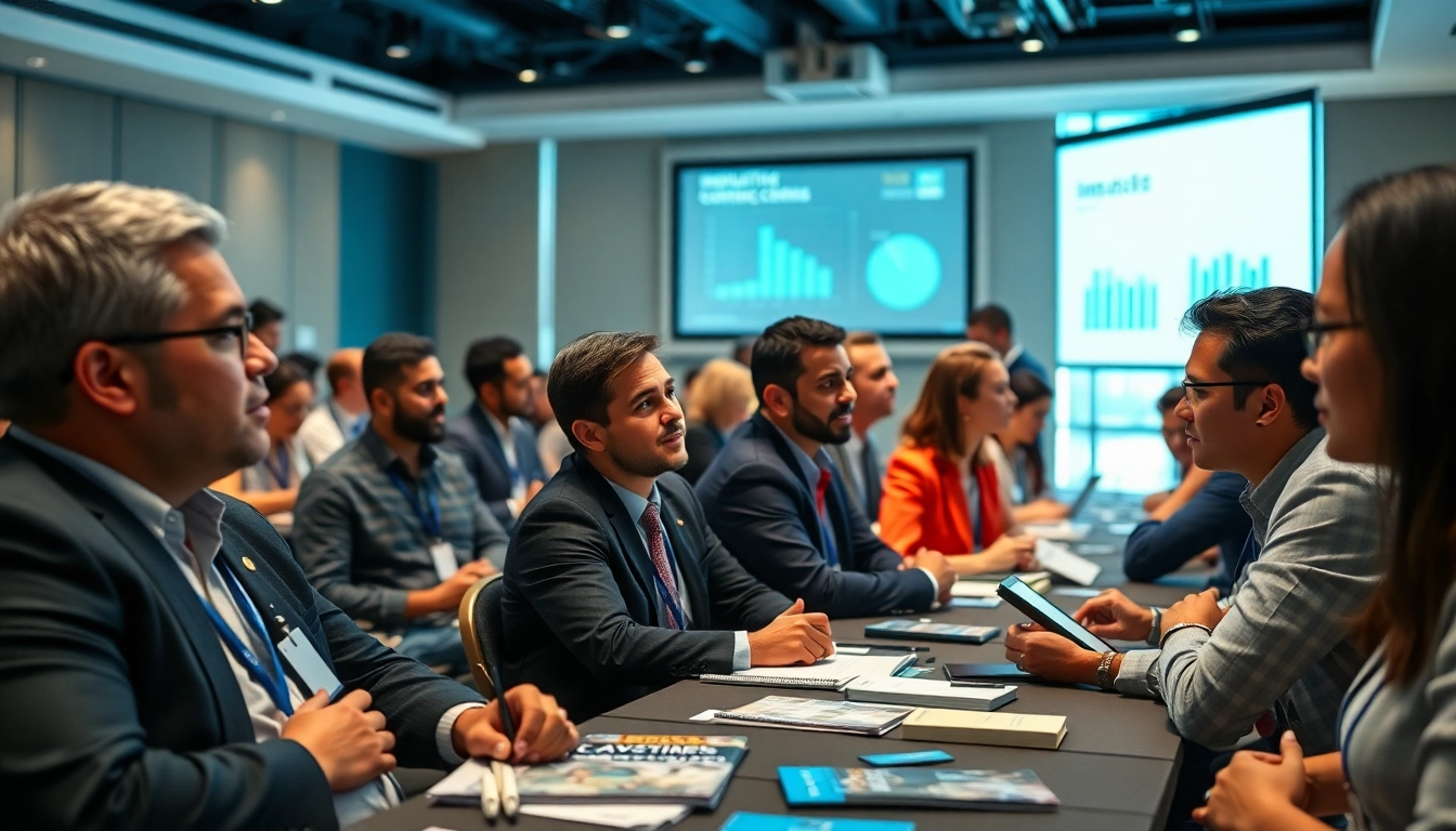 Attendees engaged in a construction membership association conference, networking and sharing knowledge.